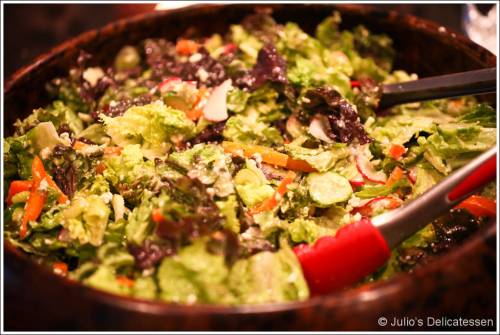 Green salad with smoked blue cheese and marcona almonds